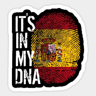 Spain Flag Fingerprint My Story DNA Spanish Sticker